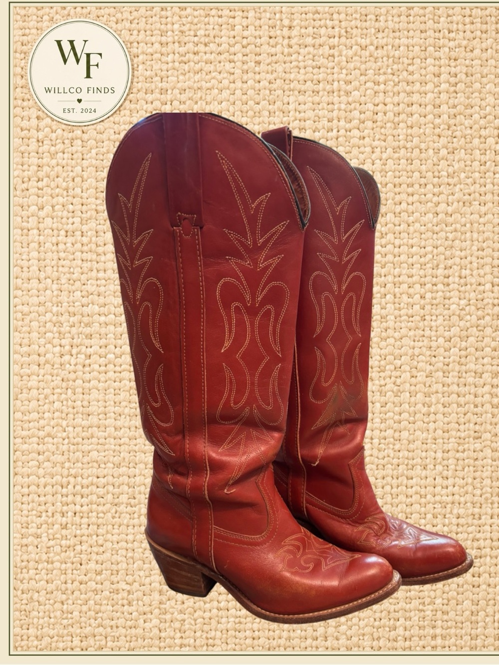 Vintage Miss Capezio Cowboy Boots 7.5M Red/Brown Leather Western USA Made L441